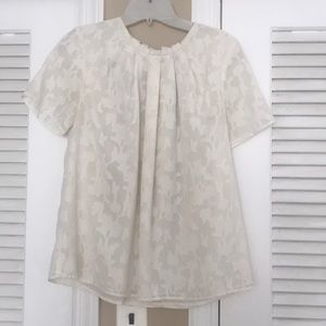 White embellished short sleeve  blouse